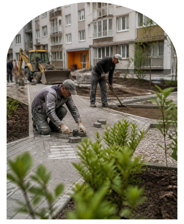 Благоустройство двора многоквартирного дома в Отрадном
