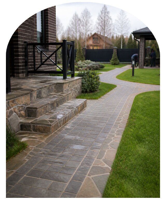 Дорожки вокруг дома в Отрадном по цене от 3261 р. | Метпроект-Трд